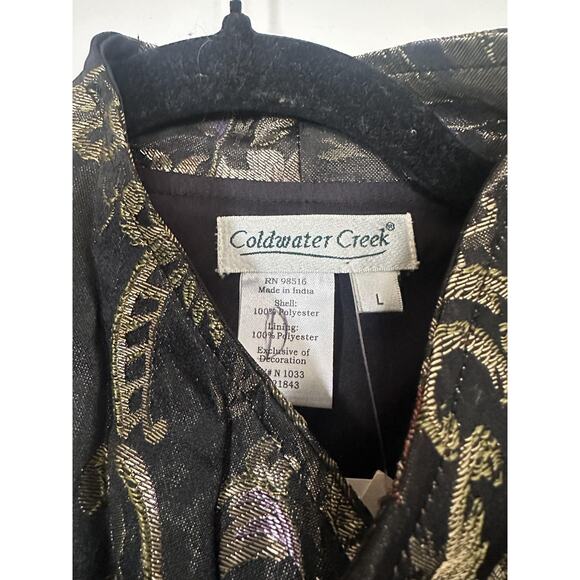 Coldwater Creek Vest Womens Large Floral Brocade Artisan Jacquard Lagenlook - Picture 3 of 5